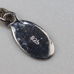 Square Gemstone Double Drop Pendant Necklace Sterling Silver