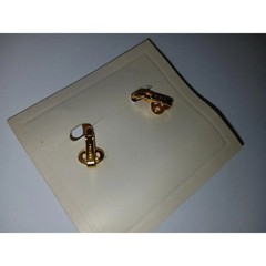 Mid Century Gold Tone Textured Leaf Vintage Clip on Earrings by Puccini Original