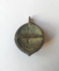 Antique Greek Traditional Costume Brass Belt Buckle Pendant Ornament 1800s Folk