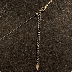 VCLM necklace brasstone metal twisted sticks beads on chain bib vintage