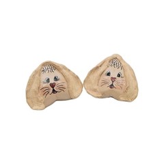 Easter Bunny Earrings Rabbit Hand Painted Clay Animal Clip on Earring 1.5 in