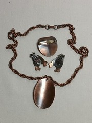 Vintage Copper Jewelry Lot 3 pc
