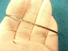GORGEUOS LADY’S RHODIUM & GOLD PLATED STERLING SILVER “TINY PANEL LINK” BRACELET