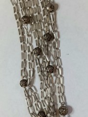VINTAGE ART DECO FLAPPER NECKLACE 62″ GLASS TUBE MERCURY BEADS