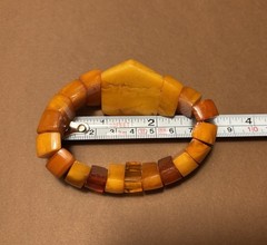 VINTAGE NATURAL BALTIC AMBER BRACELET & EARRINGS ART DECO