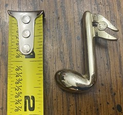 Vintage Silver Tone Music Note Brooch Pin with Rhinestone Accent Sixteenth Note