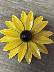 Vintage Enamel On Metal Flower Floral Brooch Pin Lot Of 3 Multicolor Brooches