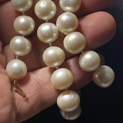 Necklace Cultured Pearl 14k 9mm Ball Clasp Big Pearls 10mm To 11mm Big Pearls