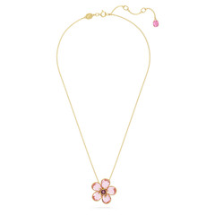 Swarovski Idyllia Pendant Flower, Small Size, Pink, Gold Plated
