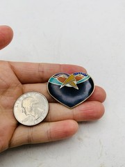 Vintage Signed Laurel Burch Rainbow “Bird Heart” Toucan Cloisonné Enamel Brooch