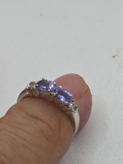 Vintage 14k white gold Diamond & Tanzanite ring