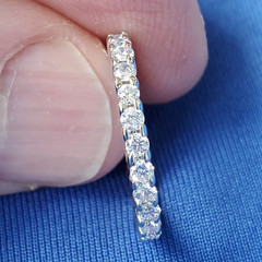 EARTH MINED DIAMOND Deco Style Wedding BAND 14K GOLD Stacking Anniversary RING