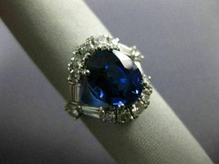 LARGE 5.30CT DIAMOND & AAA SAPPHIRE 18KT WHITE GOLD 3D INFINITY ENGAGEMENT RING