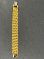 Vintage Kenneth Jay Lane (KJL) Gold Tone Mesh Bracelet – 7” – Boxed w/ COA