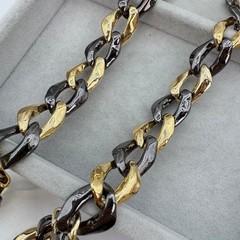 YSL Vintage Chunky Chain Necklace Yves Saint Laurent Gold 70cm Statement Rare