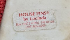 Vintage House Pins by Lucinda Green & Black Home Full Moon in Sky Pin / Brooch