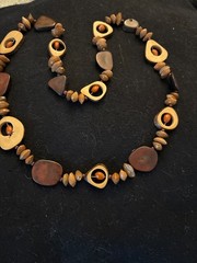 Vintage Beaded Necklace. Unique Shape. 32 in.