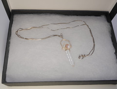 Vintage 18-inch 925 Neckless w/ Crystal Amulet Pendant – Sterling Silver – 5.5g