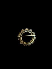 Antique Signed Carter, Gough & Co. 14K Yellow Gold Daisy Wreath Small Brooch
