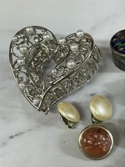 Clip On Earrings & More Reseller Lot Sarah Cov Pair And 925 Trinket Box