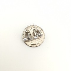 Vintage Sterling Silver 10mm Round CZ Stud Post Earrings Marked 925 3.8g #64