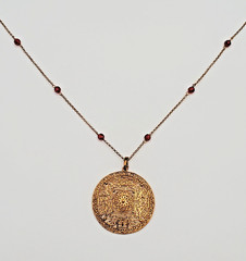 VTG 925 Ross Simons Necklace 32in Sterling Silver Vermeil 18g Asian Medallion