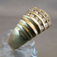 Antique Men’s Channel Set Ring 2.2 Ct Simulated Diamond 14k Yellow Gold Over