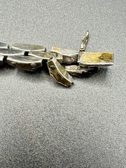 VTG Antique Art Deco Sterling Silver Rhinestone Cage Bracelet – Made in Germany.