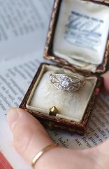 Vintage Style Art Deco Ring Lab Created Diamond Headband In 925 Silver Ring