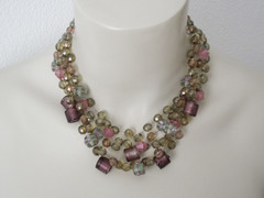 Langani Necklace Glass Beads 5 Rhg 115.4 G / 39-43 Cm