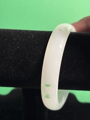 white and green nephrite jade bangle bracelet