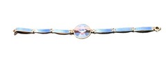 Kristian Hestenes Norway Guilloche Enamel Sterling Silver Scene Bracelet Vintage