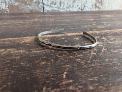 Vtg 90s Southwestern Style Sterling Silver Cuff Bracelet Hand Stamped Sunrise