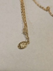 KIRK’S FOLLY Goldtone Necklace Hidden Angel Cherub Heart Pendant Charm 36″