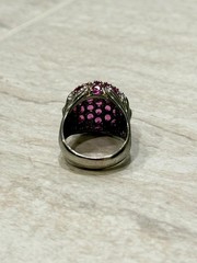 VTG Pink Topaz Ring Cluster 925 Sterling Silver Size 7.75 Estate Floral Bouquet