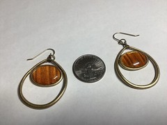 Lauren Conrad LC Orange Oval Cabuchons Gold Tone Earrings & Necklace Set Vtg FS
