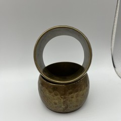 Vintage Hand Hammered Brass Bangle Chunky 2 Inches Wide-set Of 2