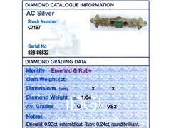 0.93ct Emerald, 0.24ct Ruby and 1.04ct Diamond, 18ct Yellow Gold Brooch