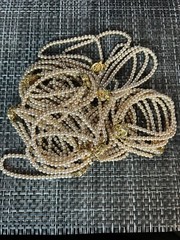 Lot Of 12 Piece Rose Gold Tone / Off- White Faux Pearl Gold Tone Clasp Bracelets
