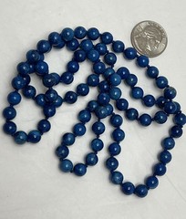Vintage Blue Apatite Bead Necklace No Clasp Knotted 31”