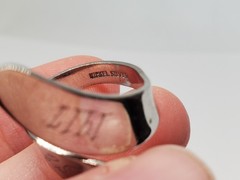 Vintage Antique Nickel Silver Wrap Ring Engraved Louise 1917 Sz 6
