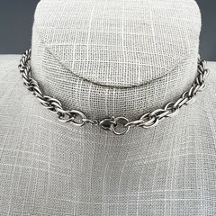 Vintage Southwest Necklace Eagle Thunderbird Faux Turquoise Silver Tone 23”