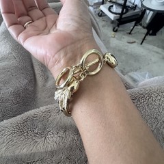 Vintage 1980s Wrap Around Gold Tone Beaded Bracelet