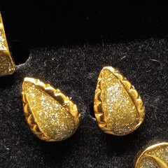 Evan St. Clair 3 Pairs of Gold Tone & Genuine Diamond Dust Clip On Earrings -Box