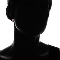 Sterling Silver Treated Light Pink Topaz Round Stud Earrings, 6mm