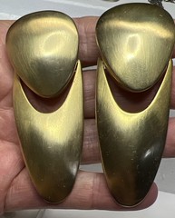 Vintage brushed gold tone statement earrings