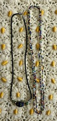 Lot Of 2 Vintage 90s GD Deadhead Hippie Seed Bead Polymer Clay Necklace