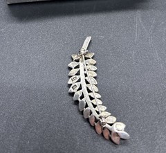 Vintage .925 Sterling Marcasite Leaf Pin Brooch 6 Grams