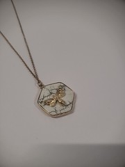 Vintage Gold Tone Chain Womens Necklace Pendant Butterfly Jewelry Costume