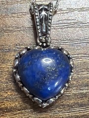 Vintage 925 Sterling Silver Lapis Lazuli Pendant Necklace 18″ Excellent Cond.